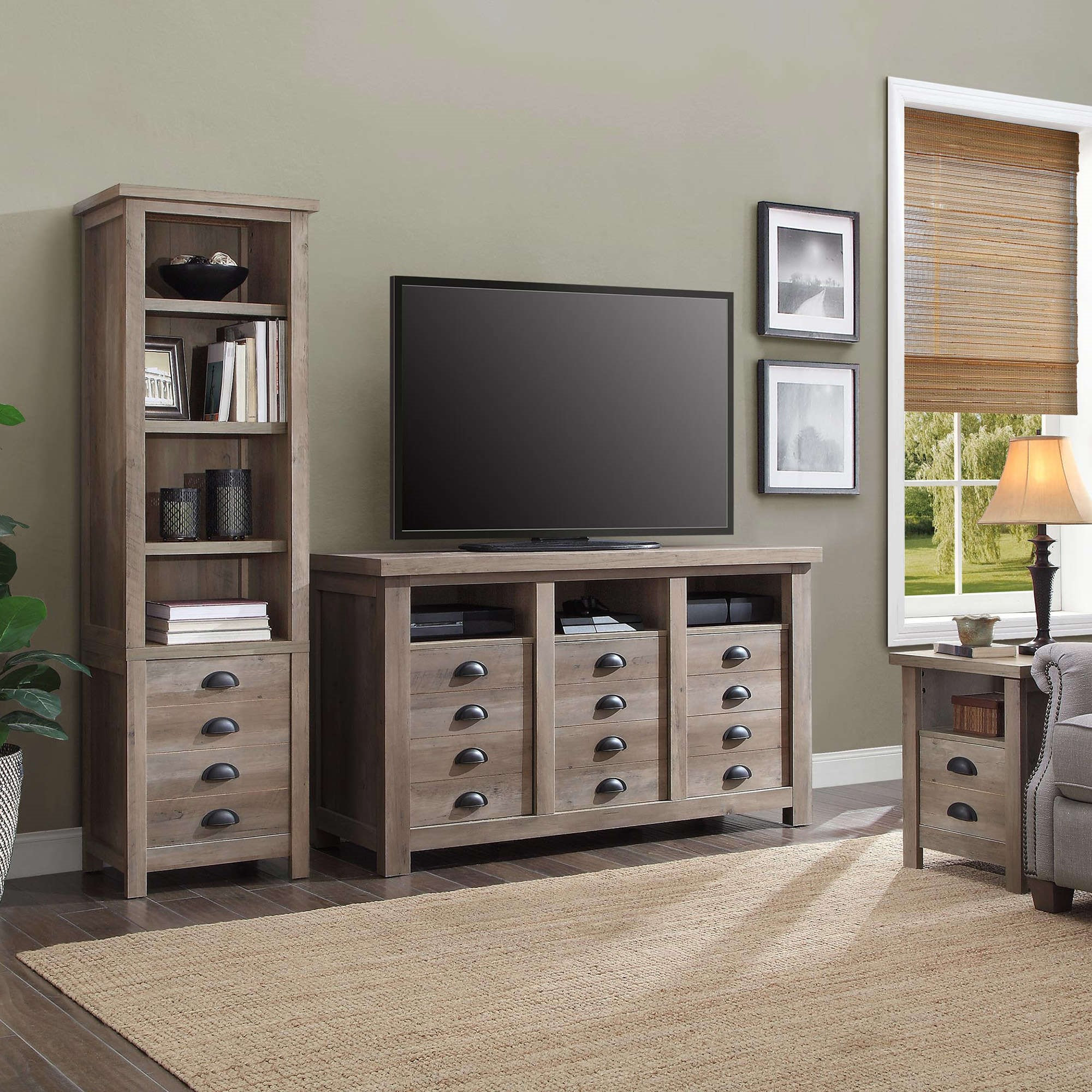 Modern Farmhouse 72 Tower Bookcase Rustic Solid Wood Etsy