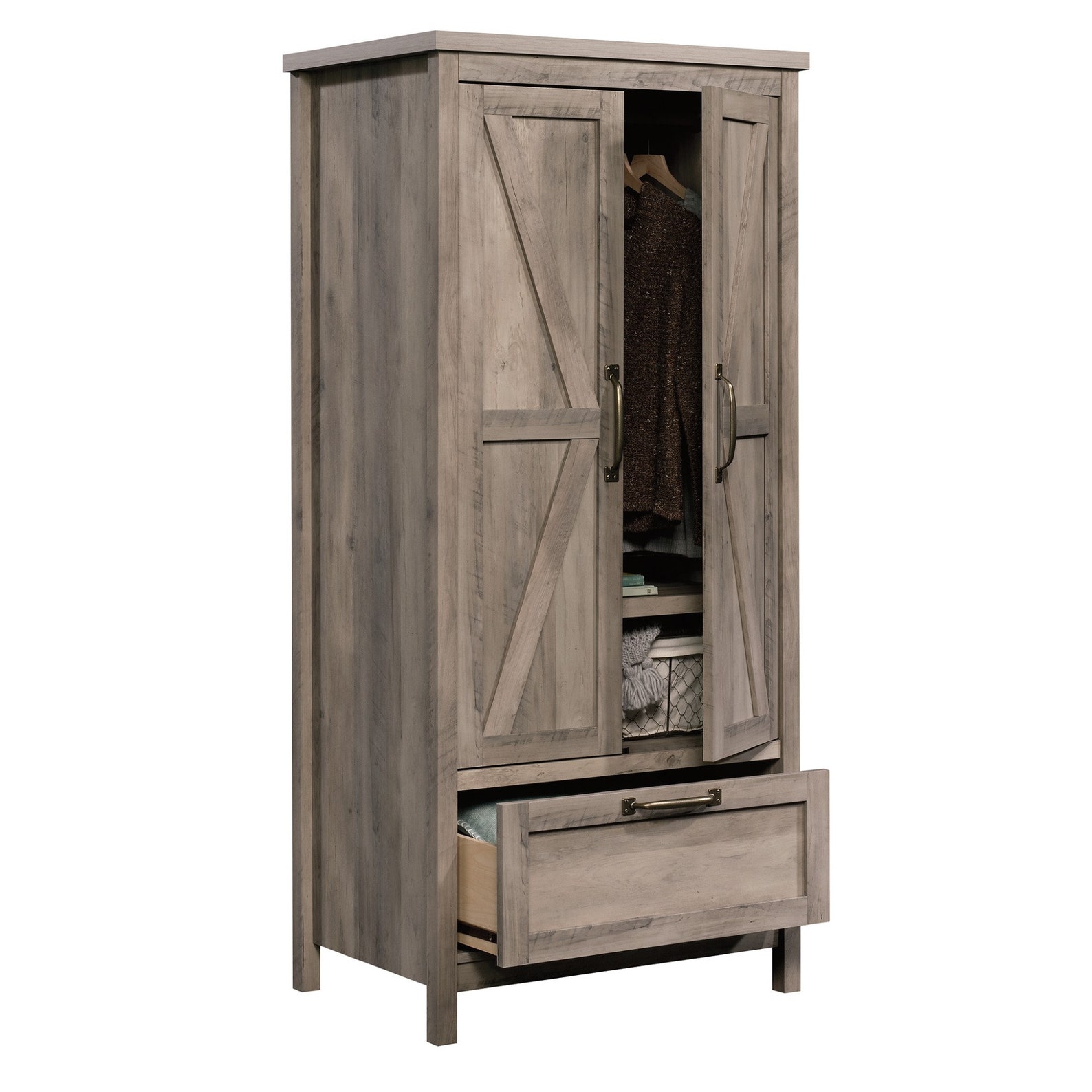 Modern Farmhouse Wardrobe Armoire 2 Doors Adjustable shelf Etsy