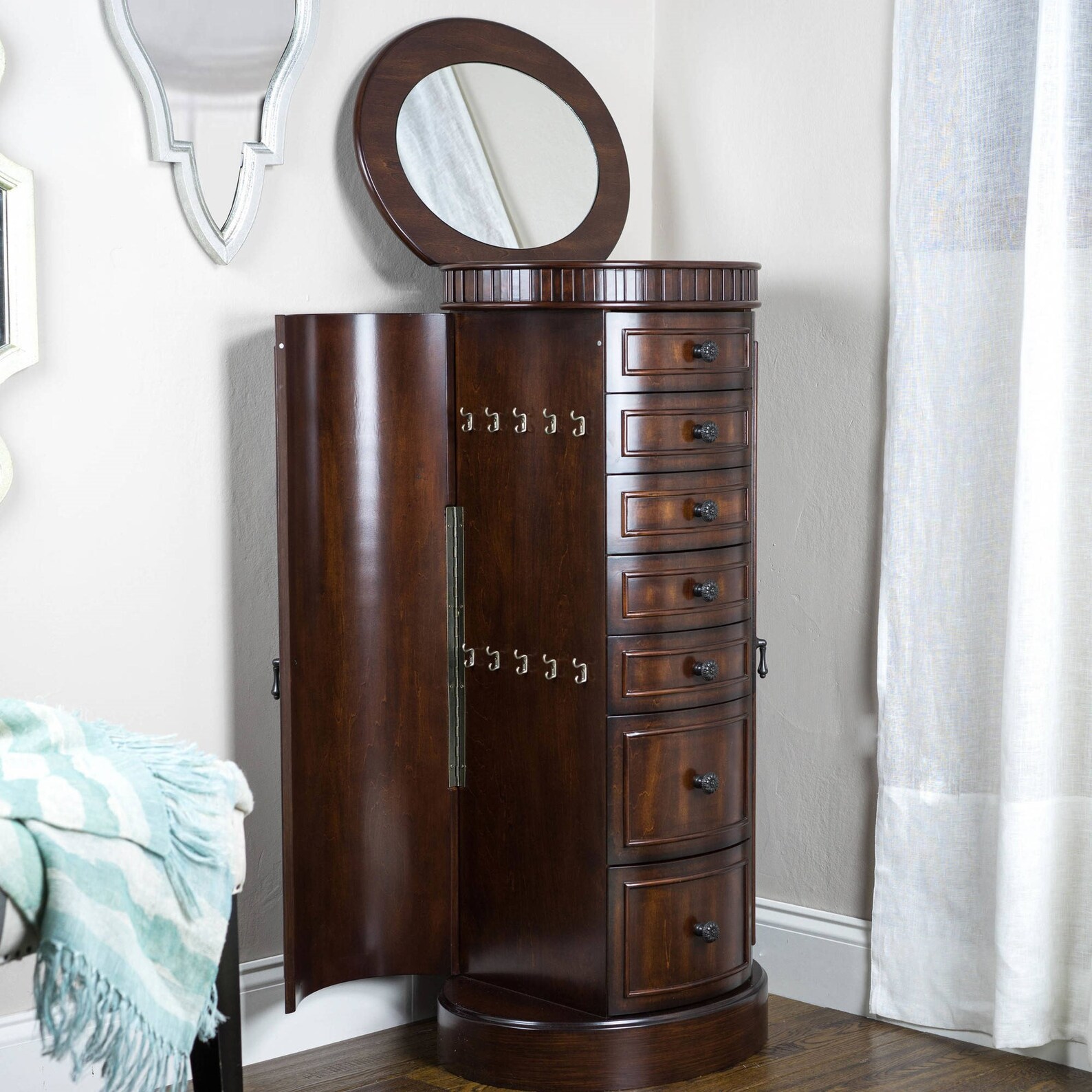 Jewelry Armoire Organizer Chest Free Standing Storage Etsy