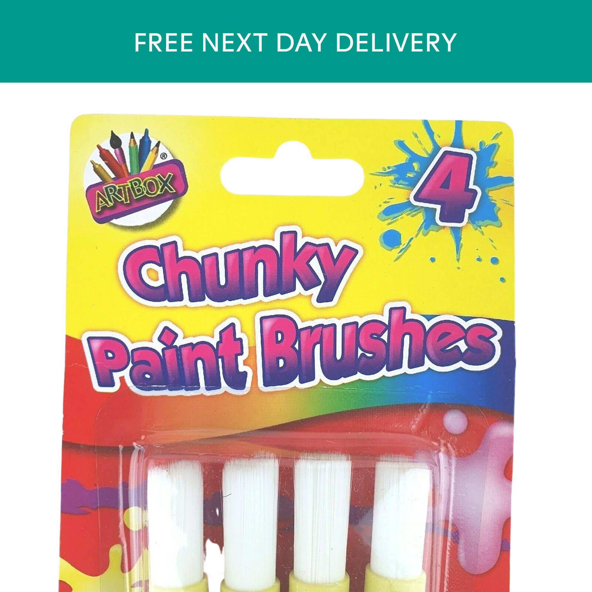 4 X Chunky Plastic Paint Brush Perfect for Kids and Adults Etsy