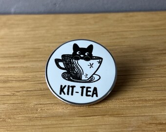 Kit-Tea! Funny Emaille Pin, Button, Anstecker Feminism, Feminismus, Frauenrechte, Equality, Tee Women Katze, Kitten, Tasse, Cute, Geschenk