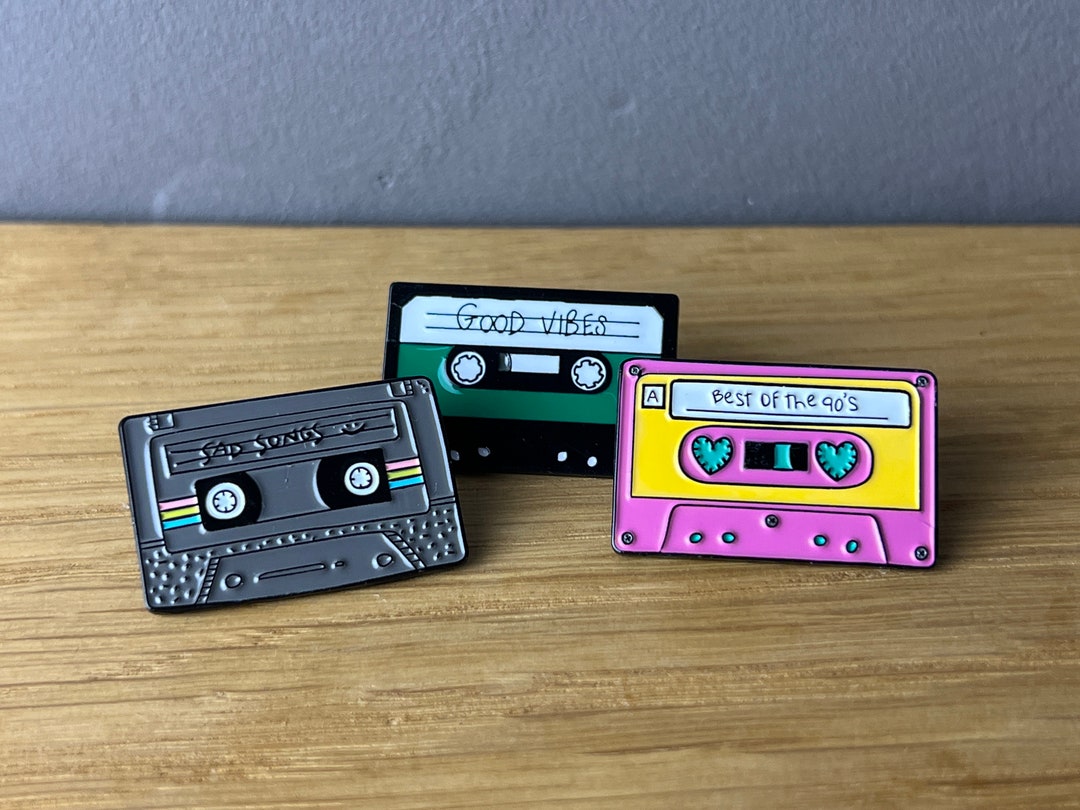 Tapedeck Heart Enamel Pin Brooch Badge Cassette Tape Etsy