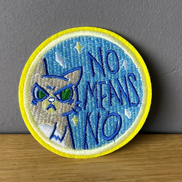 No means no! Patch zum Bügeln, Aufnäher, Badge:  Feminist, Feminism, no to toxic masculinity, stop sexism, women’s rights, Awareness LGBTQ,