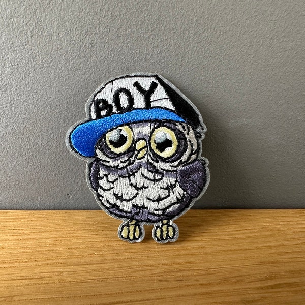 OwLy bOy - Zum Bügeln Aufnäher, Patch, Badge: Rip gender roles, Punk, queer, LGBTQ Pride equality pronouns Pronomen Eule, Owl, cap, Kappe