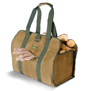 Readywares waxed canvas firewood log carrier hotsell