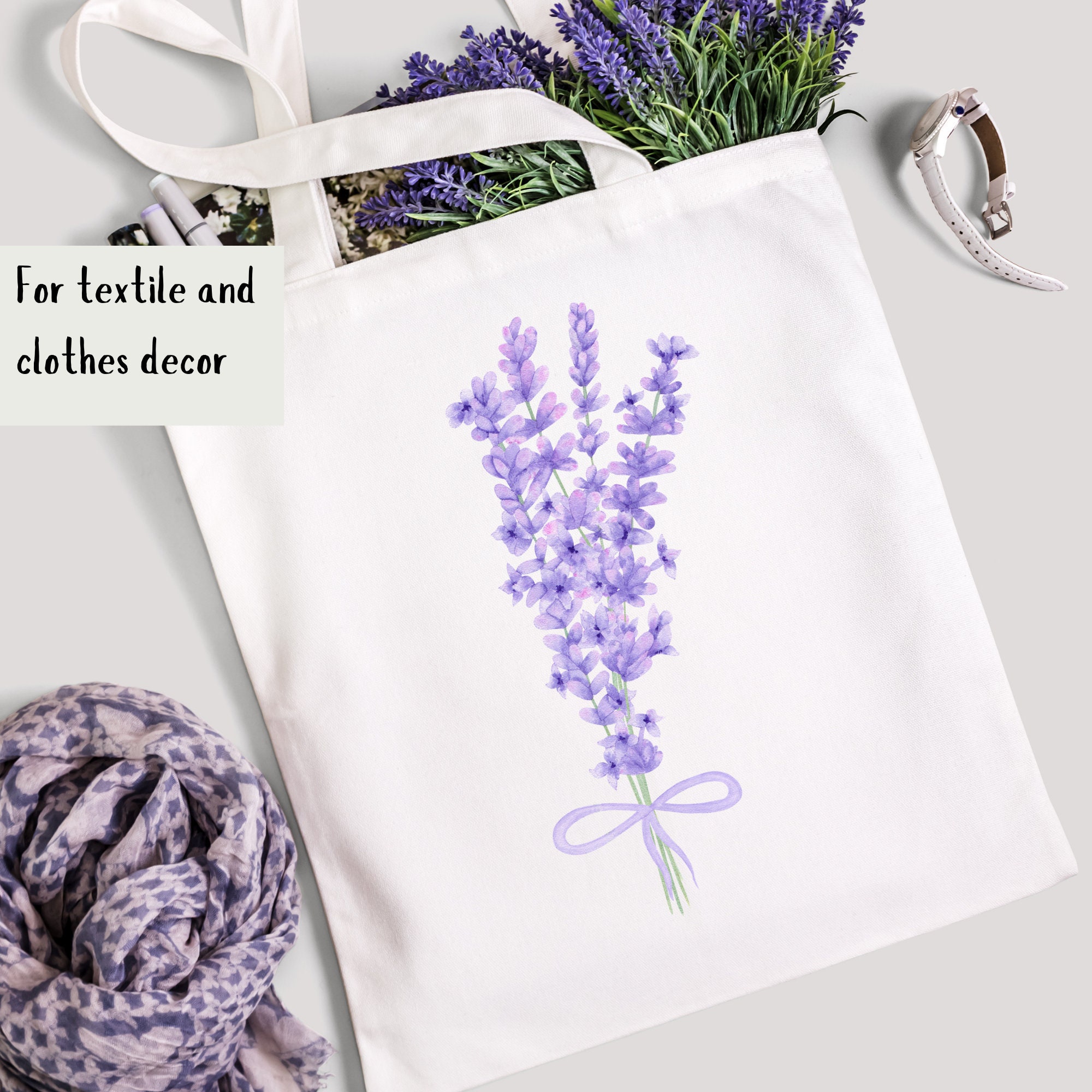 Watercolor lavender clipart purple floral clipart gentle | Etsy