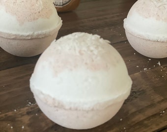 Coconut Bath Bombs, Large, 5 oz, vegan, spa gift, gift for her,environmentally friendly packaging