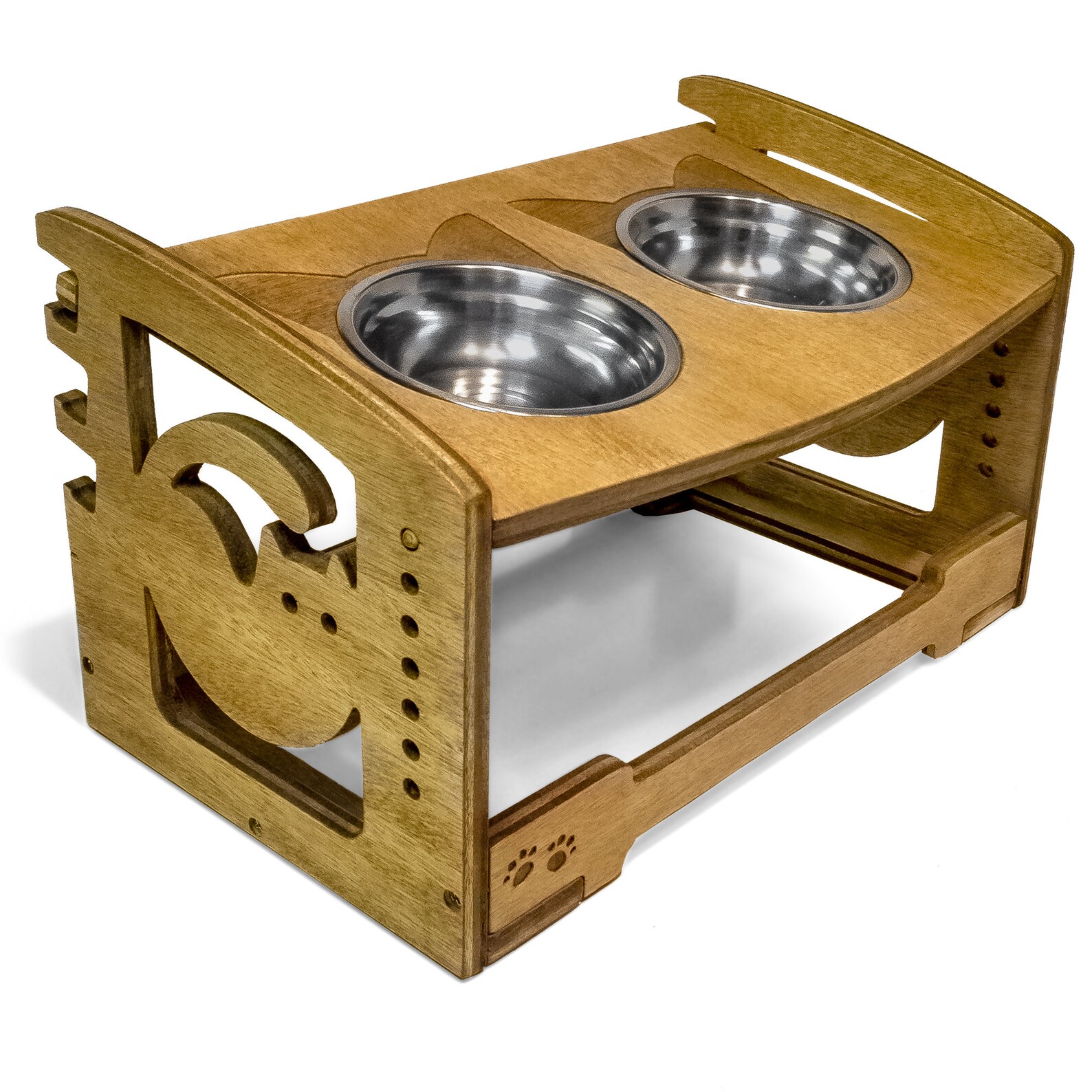 Elevated Dual Cat Food Bowl Holder. Adjusts Height and Angle Etsy