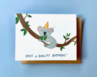 Happy Birthday koala Card Girl Flowers All Cards 3 for 2