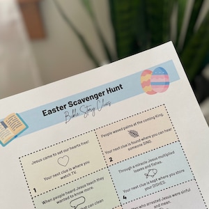 Easter Basket Bible Scavenger Hunt Clues