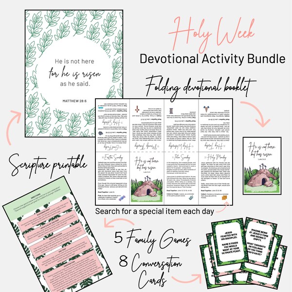 Printable Holy Week Family Devotional Booklet + Activities - Christian