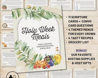 Holy Week Meals : Meaningful Menus with Scripture + Conversation Cards