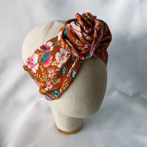 Women's Turban Headwrap, Floral Retro Hairband Scarf, Wire Turban Headband