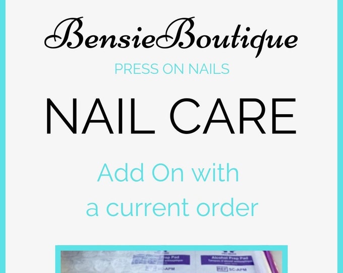 Nail Care: ADD ON ONLY | Nail Application Kit | Cuticle Pusher | Cuticle Oil | Nail tabs | Nail Glue | Nail Glue Scraper | Soak off wraps