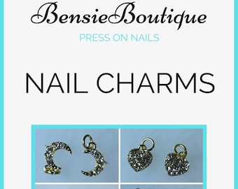 Dangling Charms | Bling Nail Charms | Nail Piercing | Barbell Charm | Curved Barbell Charm | add on or DIY