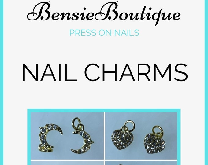 Dangling Charms | Bling Nail Charms | Nail Piercing | Barbell Charm | Curved Barbell Charm | add on or DIY