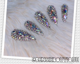 So Icy | Diamanté | Rhinestone Bling Nail Art | luxury press on nails
