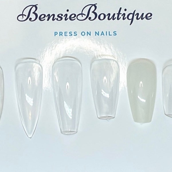 Blank Nails | Sizes 0-9 Clear Nails DIY - Medium Coffin Nails - Long Coffin Nails - Short Square Nails - Long Stiletto - short oval