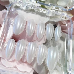 Aurora | Handmade Unicorn Nails | Glazed Donut Nails | Chrome | Holo | Milky nails | Wedding Nails | press on nails Canada USA