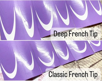 French Tip Vinyl Nail Guides | Choice of 60 or 150 Guides | Classic or Deep French | Repositionable Airbrush Stencil | DIY Nails