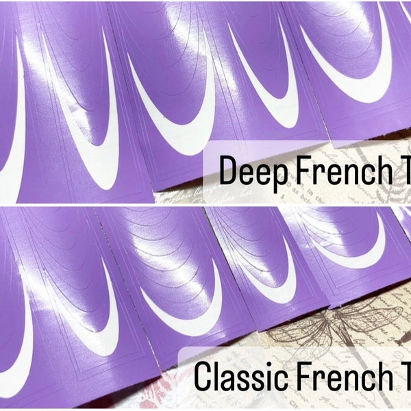 French Tip Vinyl Nail Guides | Choice of 60 or 150 Guides | Classic or Deep French | Repositionable Airbrush Stencil | DIY Nails