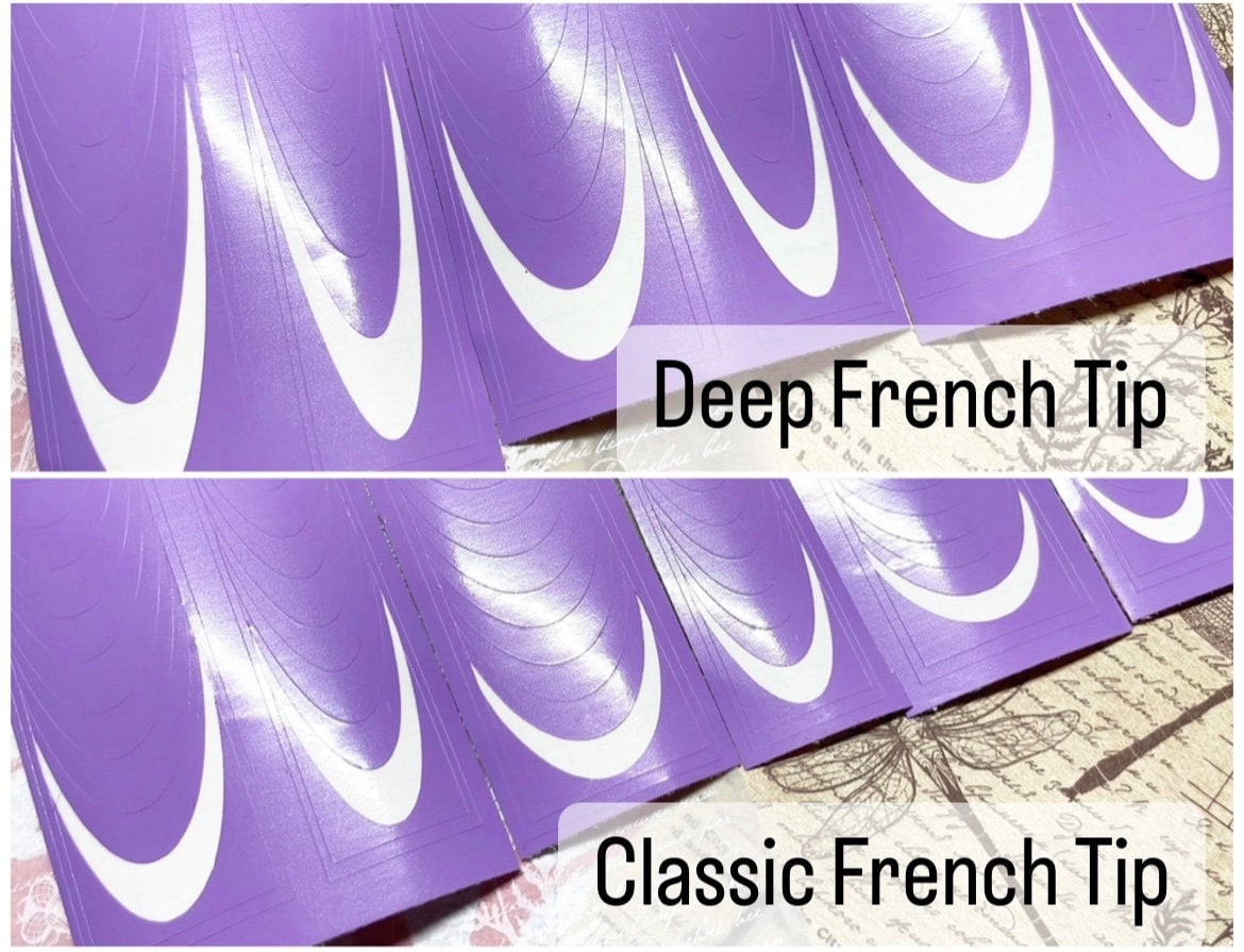 French Tip Vinyl Nail Guides Choice of 60 or 150 Guides Classic or Deep  French Repositionable Airbrush Stencil DIY Nails 