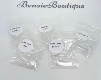 20-24 Blank Nails - Clear Nails DIY - Coffin  - Square  - Stiletto - oval  - squoval - lipstick - BOGO discount