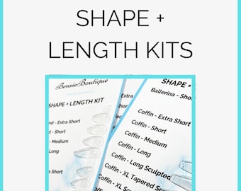 Shape Kit for Press on Nails | Extra Short to 3XL | Gel-x | reusable nails | Round nails | almond nails | stiletto nails | square nails