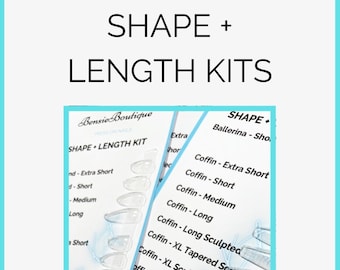 Shape Kit for Press on Nails | Extra Short to 3XL | Gel-x | reusable nails | Round nails | almond nails | stiletto nails | square nails