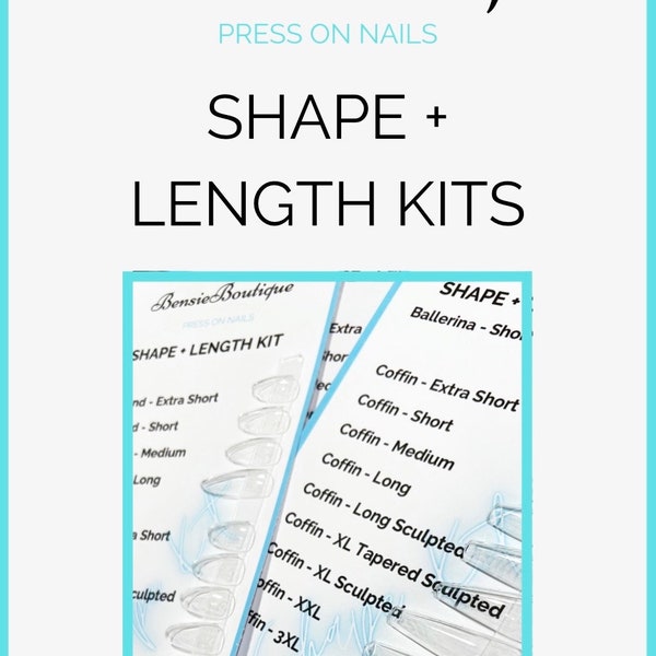 Shape Kit for Press on Nails | Extra Short to 3XL | Gel-x | reusable nails | Round nails | almond nails | stiletto nails | square nails