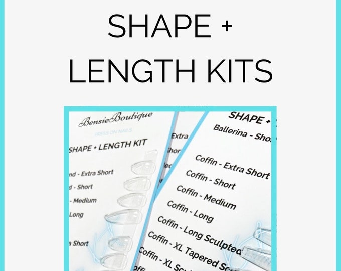 Shape Kit for Press on Nails | Extra Short to 3XL | Gel-x | reusable nails | Round nails | almond nails | stiletto nails | square nails