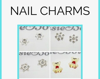 Holiday Nail Charms | 2023New Years | Christmas | Bling Nail Charms | Snowflake Charms | Teddy Bear Charm | Candy Cane Charm | add on or DIY