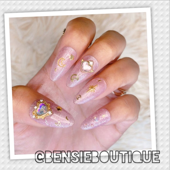 Scouts Honour Kawaii Jelly Glitter With Nail Gems Press on Nails 
