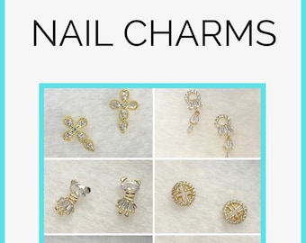 Luxe Nail Charms | Bling Nail Charms | Korean Nail Charms | Japanese Nail Charms | Hamsa | Heart | Frame | add on or DIY