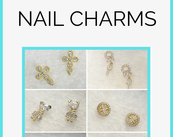 Luxe Nail Charms | Bling Nail Charms | Korean Nail Charms | Japanese Nail Charms | Hamsa | Heart | Frame | add on or DIY