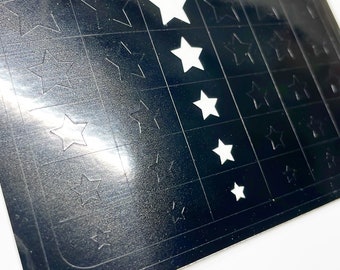 Mini and Large Stars Vinyl Nail Stickers/Airbrush Stencil | Kiss Cut stickers | DIY Nails | Swatches | Make up swatches