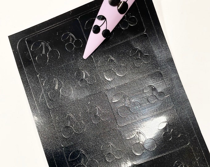 Cherry Mini Vinyl Nails Stickers/Airbrush Stencil | Sheet of 20 | Kiss Cut stickers | DIY Nails | Scrapbooking