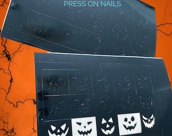 Mini Halloween jackolantern Vinyl Nail Stickers/Airbrush Stencil | Spooky stickers | DIY Nails | Swatches | Make up swatches
