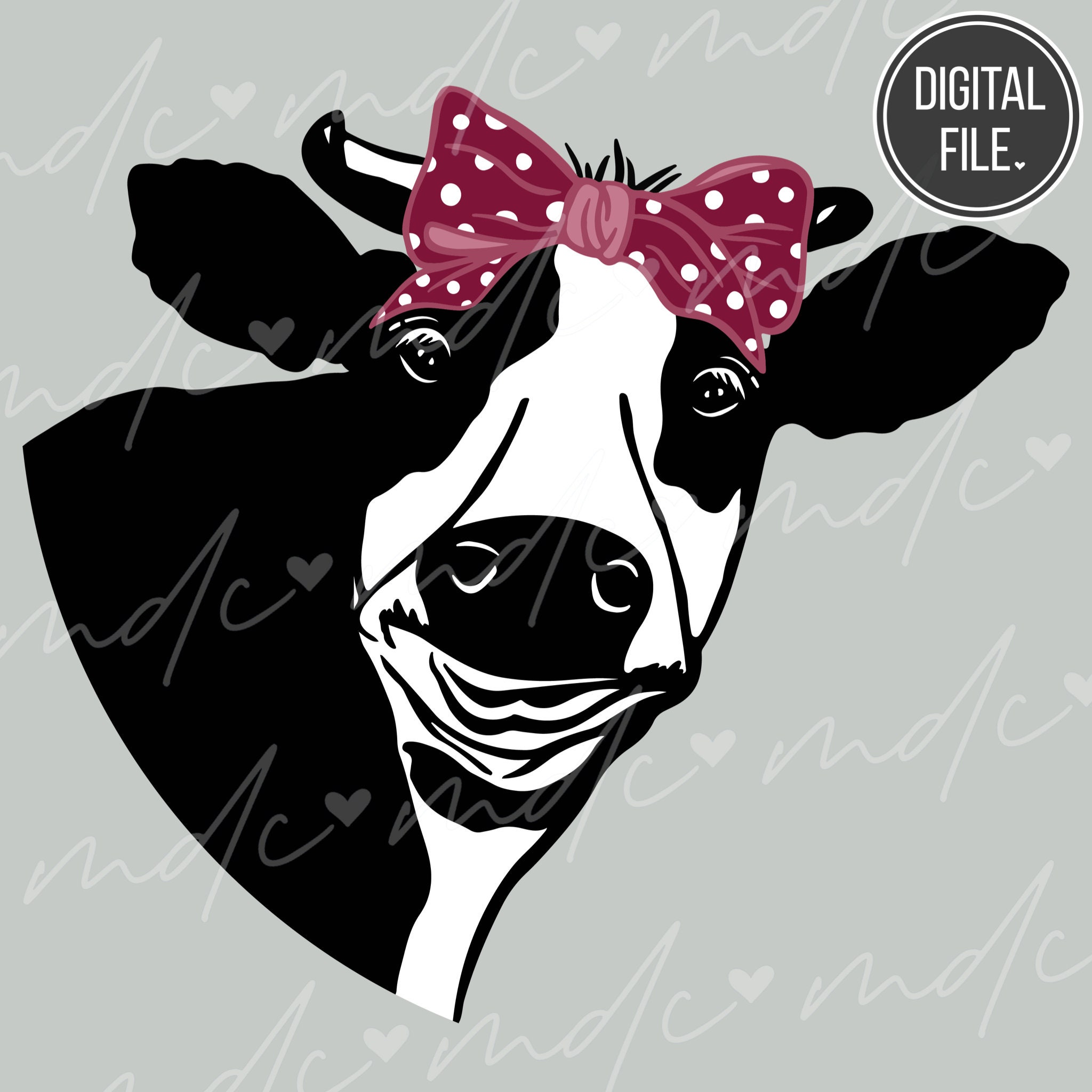 Cow With Bow Svg Layered Cute Cow Svg Files Cow Clipart SVG - Etsy Canada