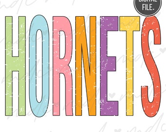 Angustiado Colorido Hornets svg Archivos para Cricut / Hornets png / Hornets Mascot svg / School Spirit svg / Hornets mascot svg / Hornets svg
