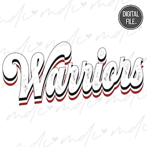 Retro Warriors svg Files for Cricut| Vintage Warriors png| Warriors Decal svg| School Spirit svg| Best Sublimation Downloads| Warrior svg
