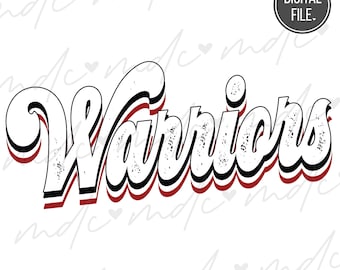 Retro Warriors svg Files for Cricut| Vintage Warriors png| Warriors Decal svg| School Spirit svg| Best Sublimation Downloads| Warrior svg