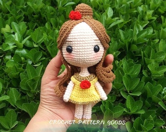 XVA Format Only! Crochet Pattern for Belle/ Amigurumi Crochet Patterns/ Princess Amigurumi Pattern/ Beauty Princess/ Beast Wife. English
