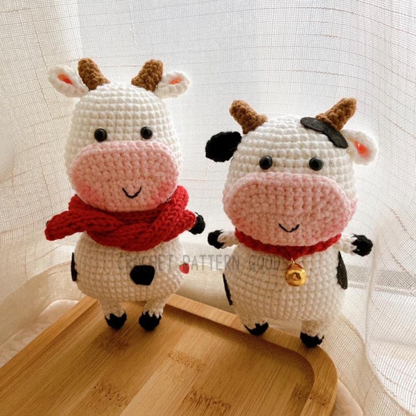 XVA Format Only! 2 Mini Calf Milky Cow Amigurumi Crochet Pattern. Amigurumi Squish Cow, Handmade Crochet Cow. XVA Formats. English