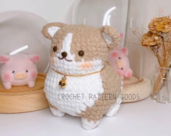 US terms, XVA format, Crochet Corgi Dog Pattern, Corgi Pattern, Crochet Corgi, Corki PDF Tutorial, Stuffed Corgi, Amigurumi Corgi. English
