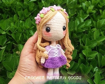 Nur XVA Format! Lange Haare Prinzessin. Amigurumi Anleitung/ Häkelanleitung für Puppen/ Amigurumi Prinzessinnen Anleitung/ Deutsch