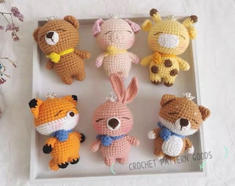 XVA Format Only!6 Sleepy Sleeping Animals Crochet Pattern. Bear Pig Giraffe Fox Rabbit Bunny Shiba Dog Crochet Pattern. XVA Formats. English