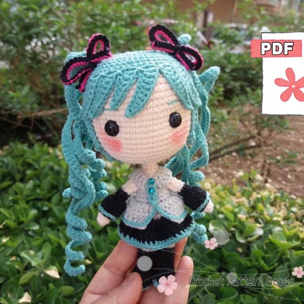 XVA Format Only! Miku Princess. Amigurumi pattern/ Crochet doll pattern/ Amigurumi Princess Pattern Hair/ English