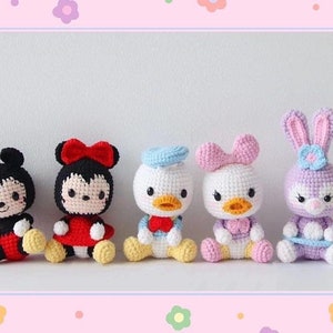 XVA Format Only! Couple Mouse, Couple Duck, Stella Pinky Rabbit Amigurumi Crochet Pattern, Keychain Plush Pattern. XVA formats English