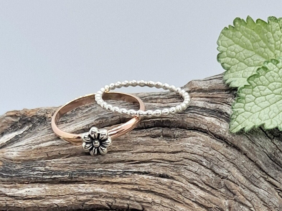 stack ring - etsy Images High Quality Grahic Daisy Stack Set, Rose Gold Stacking Rings, 2 Ring Stack Set, Yellow ...